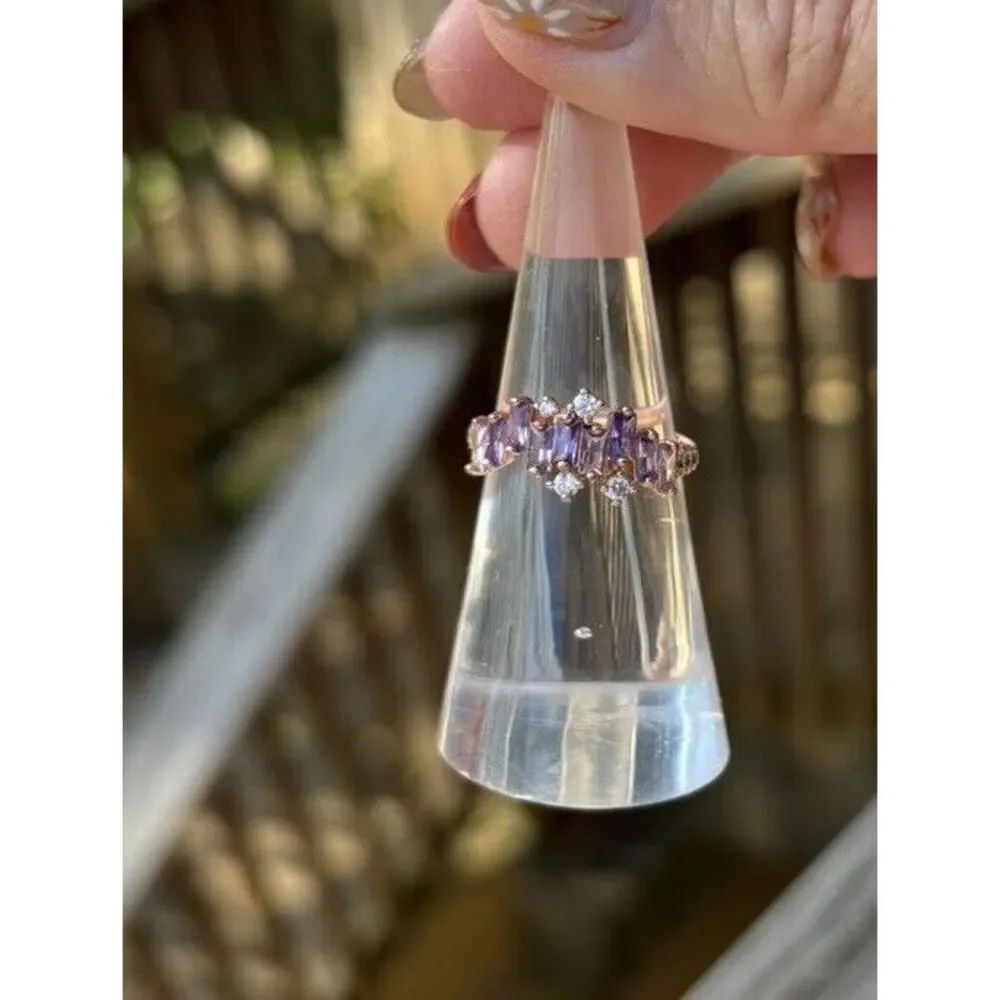 Bomb Party‎ Ring RBP5768 As You Like It Gradient Of Amethyst Rose Gold Sz 6